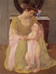 Madre e hijo con un pañuelo de rosas, c.1908